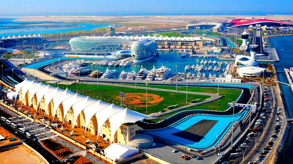 Yas Island aerial view - reasons to visit Abu Dhabi