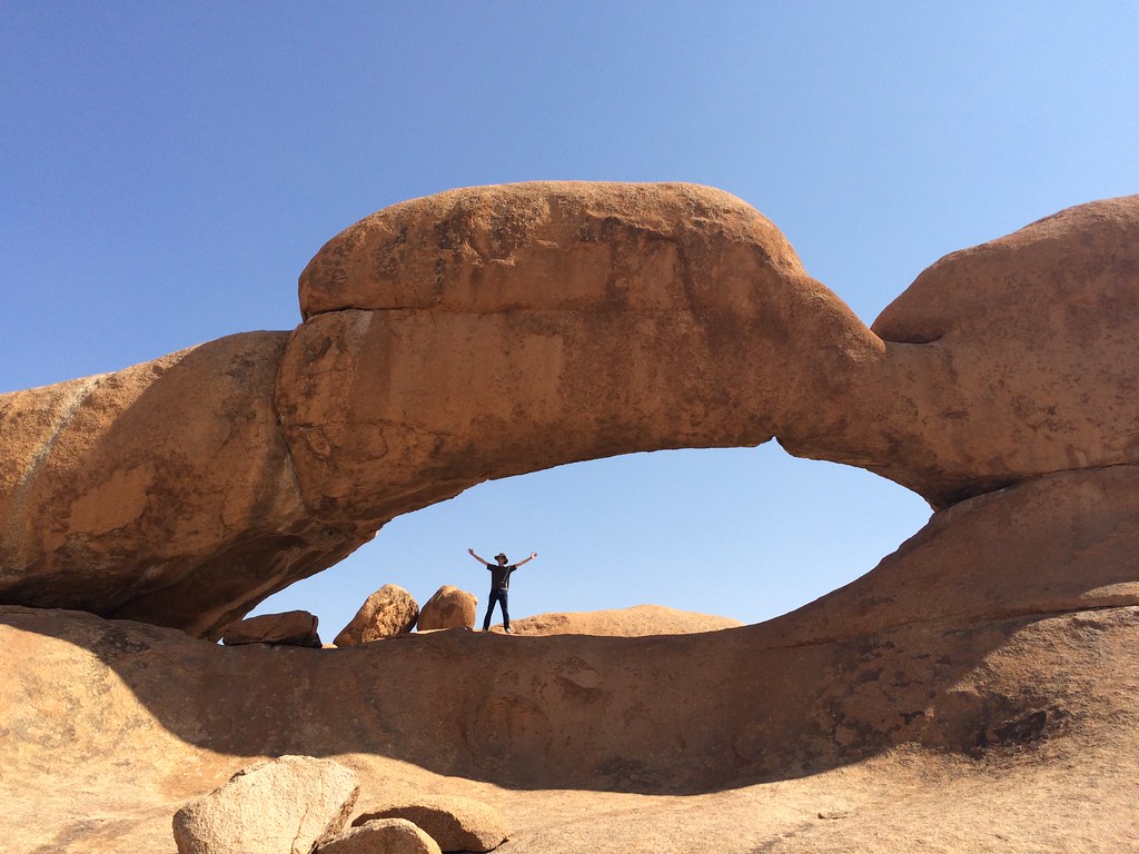 Spitzkoppe granite inselberg and natural rock arch in the Namib Desert Damaraland