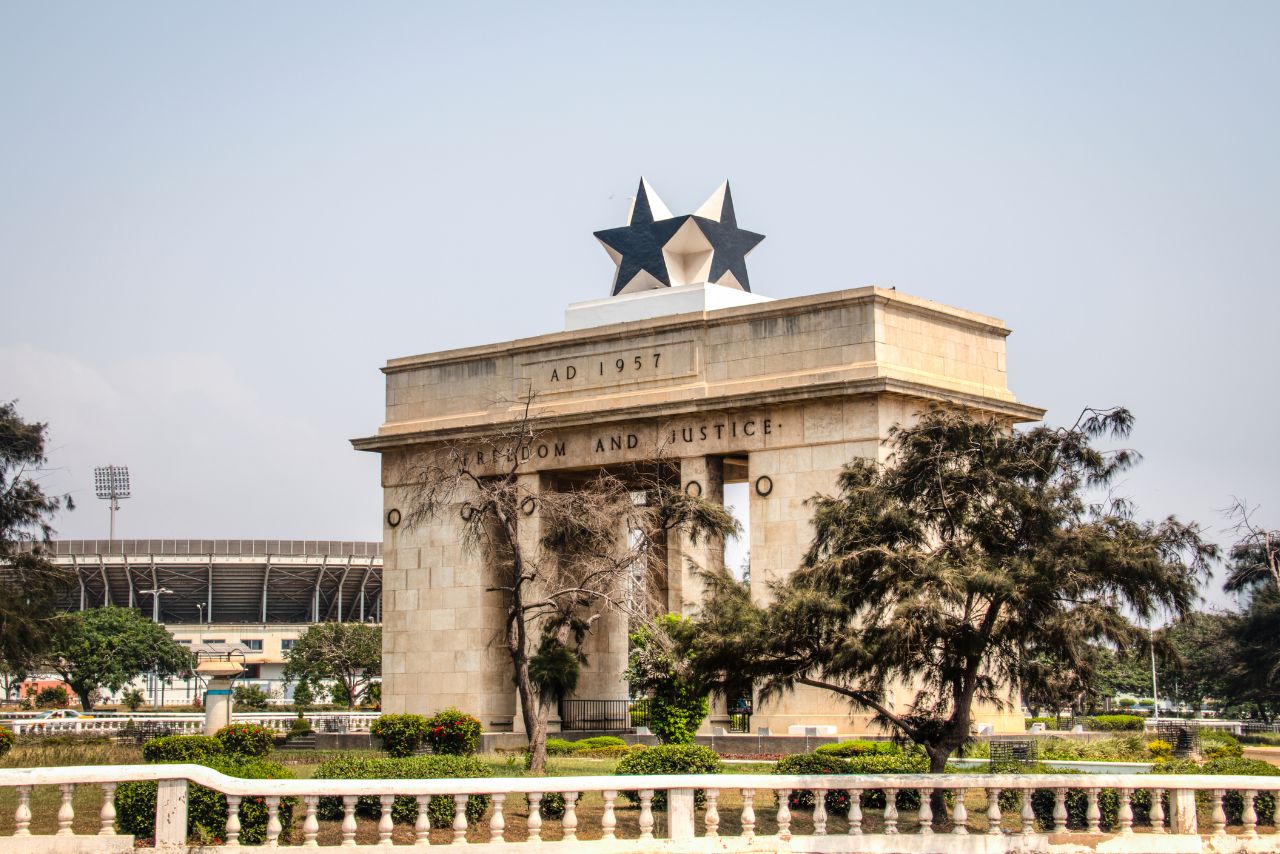 Black Star Square in central Accra Ghana