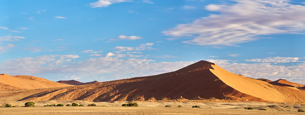 Namib Desert Sossusvlei red dunes in Namibia