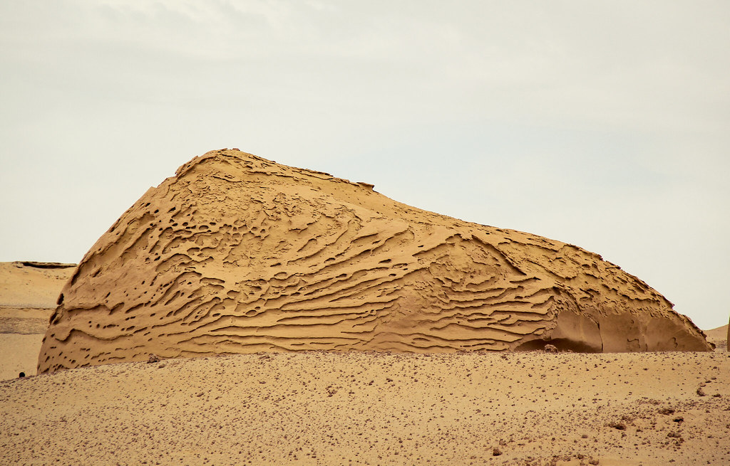 White Desert wind-carved chalk rock sculptures in Farafra Egypt