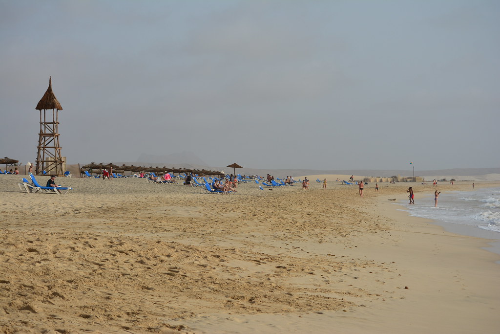 Santa Mónica Beach vast golden sand dunes on Boa Vista Island, Cape Verde