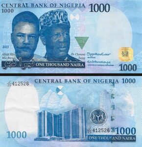 The new 1000 naira note (2022).